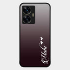Customize Name Gradient Glass Case Cover Grey For Realme C55