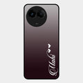 Customize Name Gradient Glass Case Cover Grey For Realme C67 5G