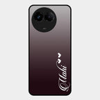 Customize Name Gradient Glass Case Cover Grey For Realme C67 5G