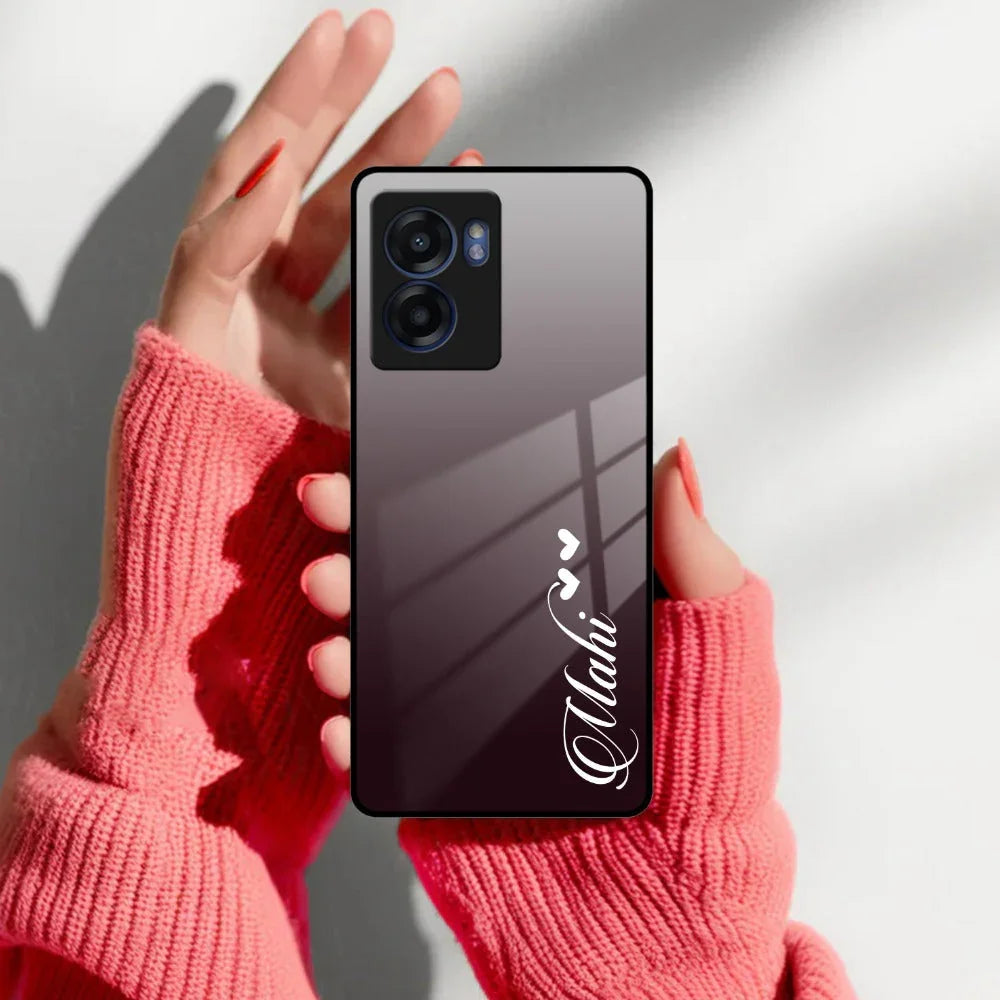 Customize Name Gradient Glass Case Cover Grey For Realme/Narzo - ShopOnCliQ
