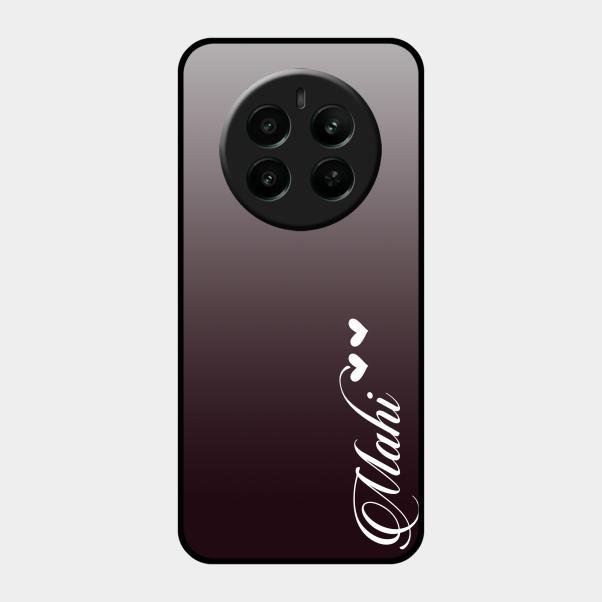 Customize Name Gradient Glass Case Cover Grey For Realme Narzo 70 5G