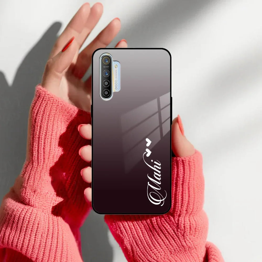 Customize Name Gradient Glass Case Cover Grey For Realme/Narzo - ShopOnCliQ