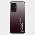 Customize Name Gradient Glass Case Cover Grey For Redmi 11 Prime 4G