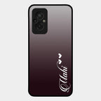 Customize Name Gradient Glass Case Cover Grey For Redmi 11 Prime 4G