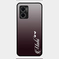 Customize Name Gradient Glass Case Cover Grey For Redmi 11 Prime 5G