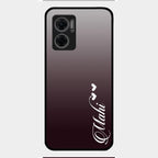 Customize Name Gradient Glass Case Cover Grey For Redmi 11 Prime 5G