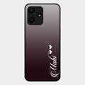 Customize Name Gradient Glass Case Cover Grey For Redmi 12 5G