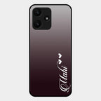 Customize Name Gradient Glass Case Cover Grey For Redmi 12 5G