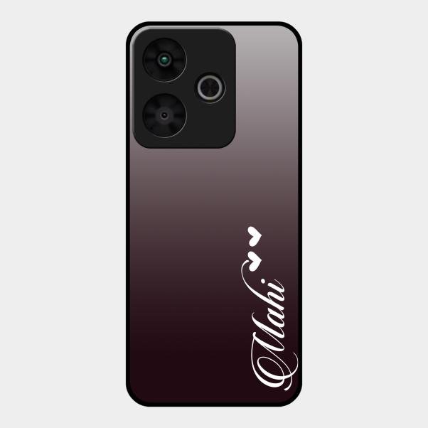 Customize Name Gradient Glass Case Cover Grey For Redmi 13 5G