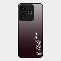 Customize Name Gradient Glass Case Cover Grey For Redmi 13 5G
