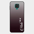 Customize Name Gradient Glass Case Cover Grey For Redmi Note 10 Lite