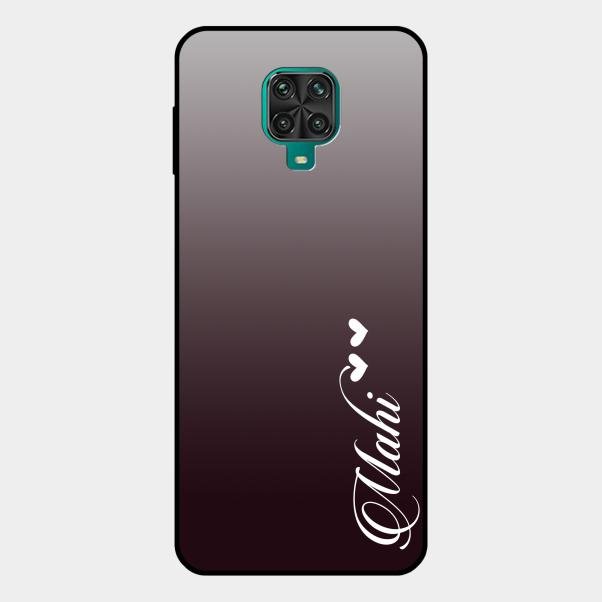 Customize Name Gradient Glass Case Cover Grey For Redmi Note 10 Lite
