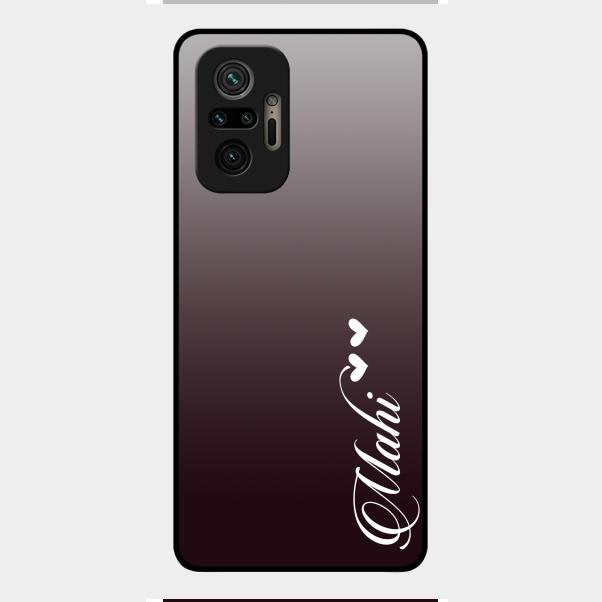 Customize Name Gradient Glass Case Cover Grey For Redmi Note 10 Pro Max