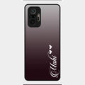 Customize Name Gradient Glass Case Cover Grey For Redmi Note 10 Pro