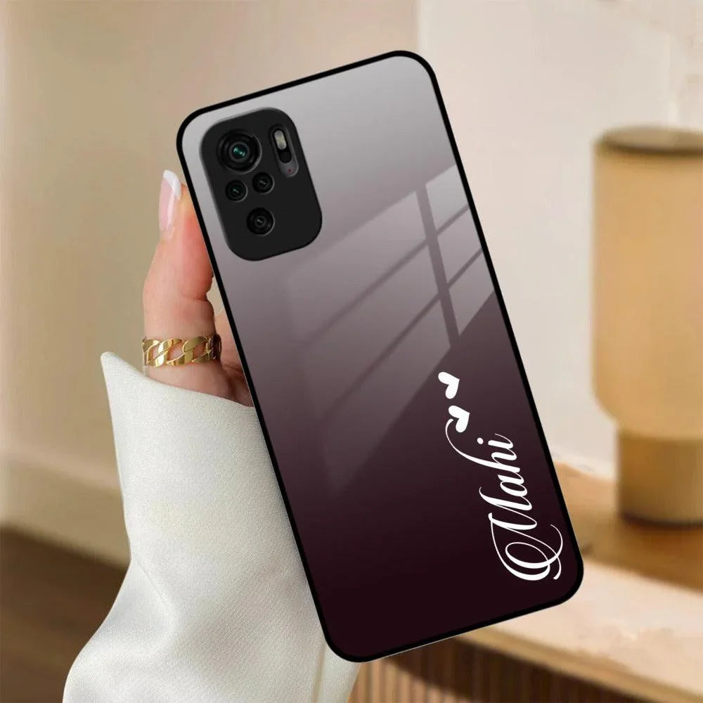 Customize Name Gradient Glass Case Cover Grey For Redmi/Xiaomi - ShopOnCliQ