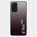 Customize Name Gradient Glass Case Cover Grey For Redmi Note 11 Pro 5G