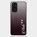 Customize Name Gradient Glass Case Cover Grey For Redmi Note 11