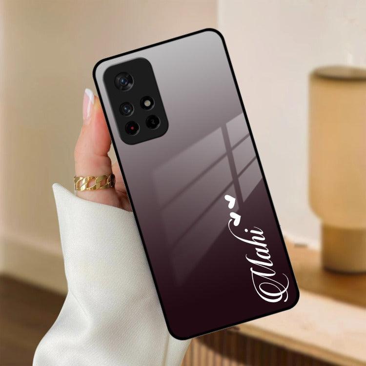 Customize Name Gradient Glass Case Cover Grey For Redmi/Xiaomi - ShopOnCliQ
