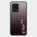 Customize Name Gradient Glass Case Cover Grey For Redmi Note 12 Pro 5G