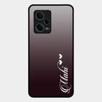 Customize Name Gradient Glass Case Cover Grey For Redmi Note 12 Pro Plus 5G