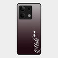 Customize Name Gradient Glass Case Cover Grey For Redmi Note 13 5G