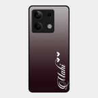 Customize Name Gradient Glass Case Cover Grey For Redmi Note 13 5G