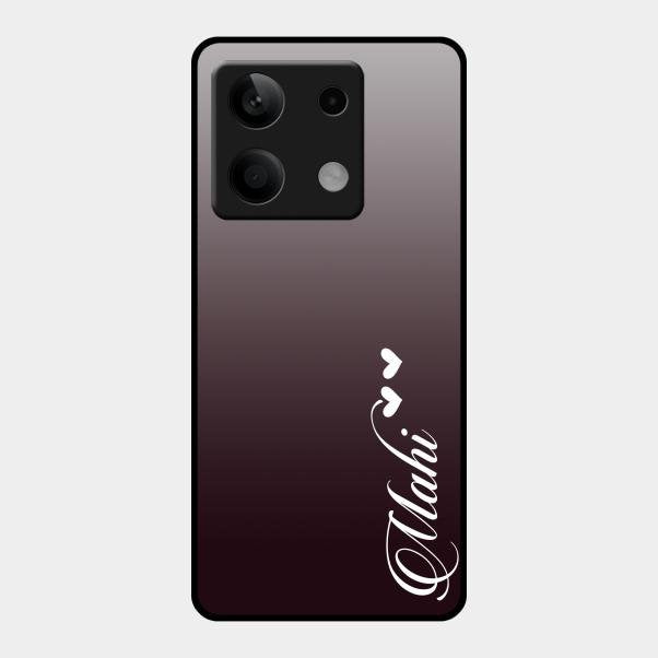 Customize Name Gradient Glass Case Cover Grey For Redmi Note 13 5G