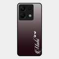Customize Name Gradient Glass Case Cover Grey For Redmi Note 13 Pro 5G