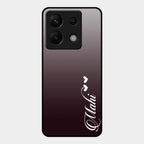 Customize Name Gradient Glass Case Cover Grey For Redmi Note 13 Pro 5G