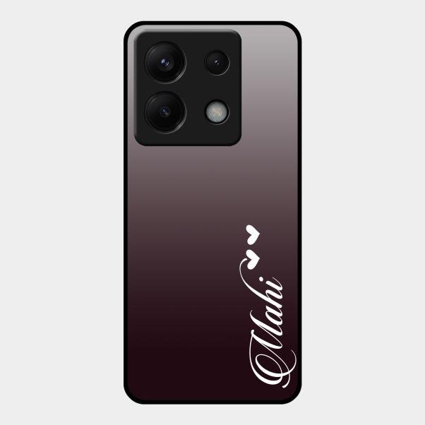 Customize Name Gradient Glass Case Cover Grey For Redmi Note 13 Pro 5G