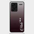 Customize Name Gradient Glass Case Cover Grey For Redmi Note 13 Pro Plus 5G