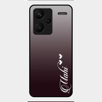 Customize Name Gradient Glass Case Cover Grey For Redmi Note 13 Pro Plus 5G