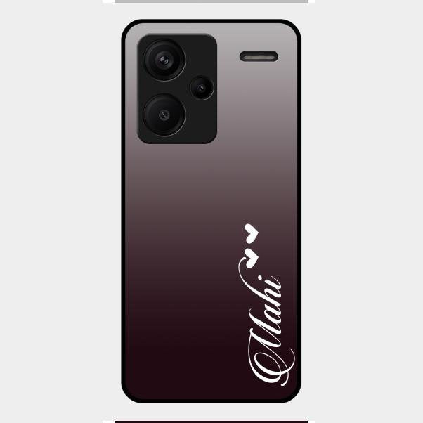 Customize Name Gradient Glass Case Cover Grey For Redmi Note 13 Pro Plus 5G
