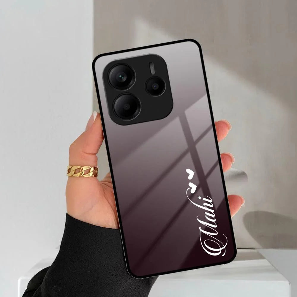 Customize Name Gradient Glass Case Cover Grey For Redmi/Xiaomi - ShopOnCliQ