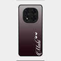 Customize Name Gradient Glass Case Cover Grey For Redmi Note 14 Pro 5G