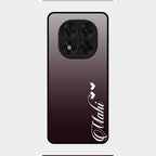 Customize Name Gradient Glass Case Cover Grey For Redmi Note 14 Pro 5G