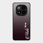 Customize Name Gradient Glass Case Cover Grey For Redmi Note 14 Pro Plus 5G