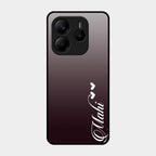 Customize Name Gradient Glass Case Cover Grey For Redmi Note 14 Se 5G