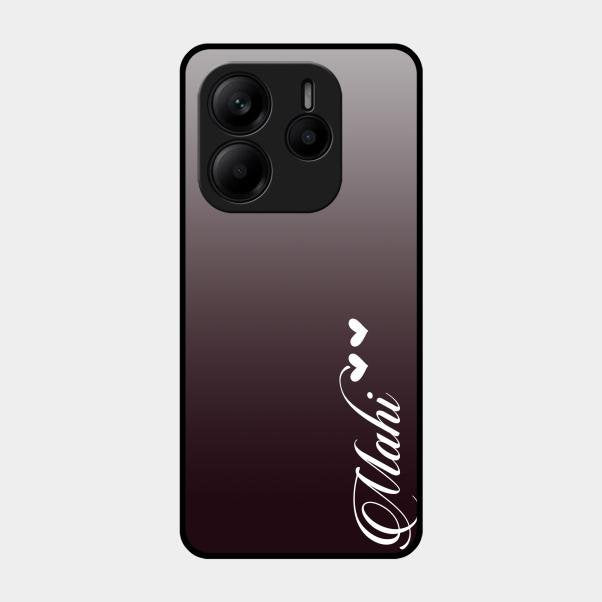 Customize Name Gradient Glass Case Cover Grey For Redmi Note 14 Se 5G