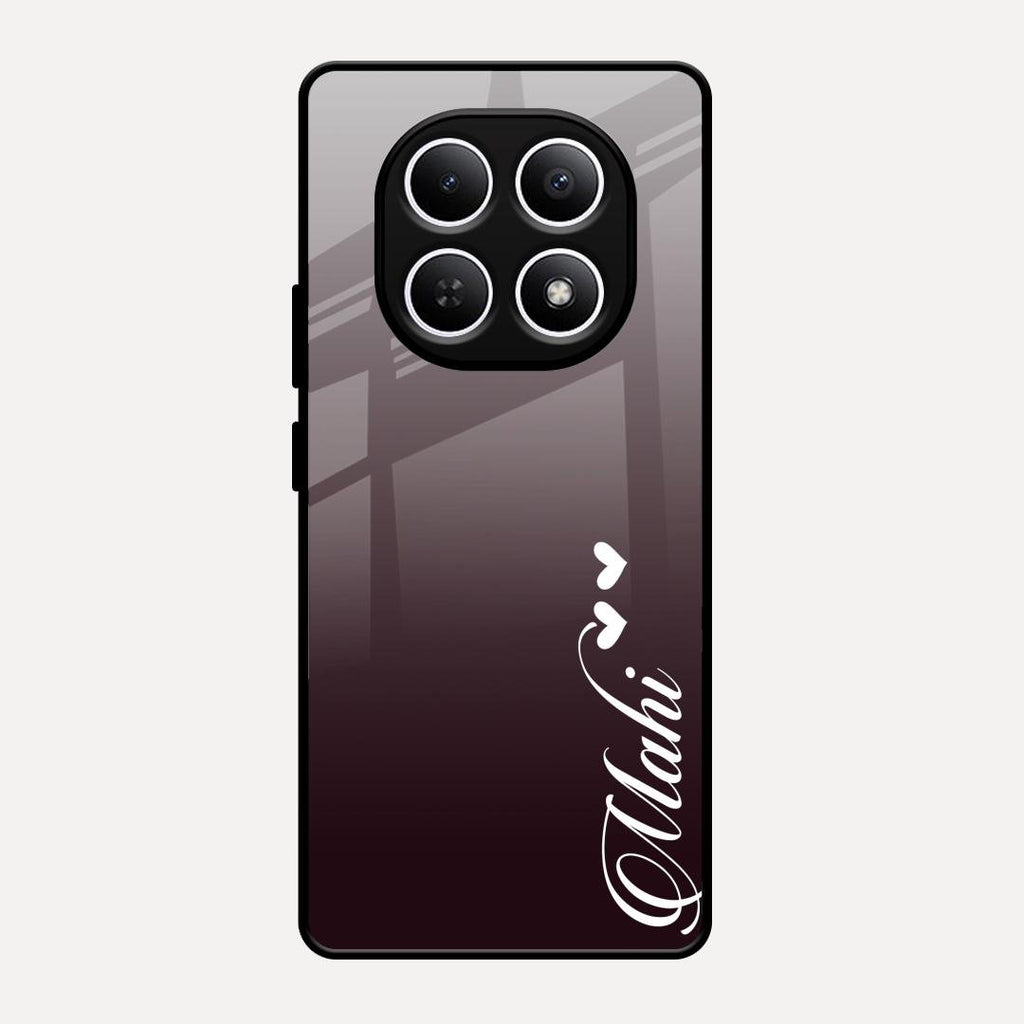 Customize Name Gradient Glass Case Cover Grey For Redmi Note 15 5G
