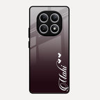 Customize Name Gradient Glass Case Cover Grey For Redmi Note 15 5G