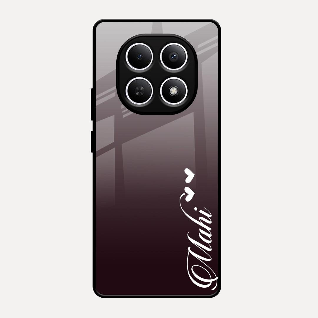 Customize Name Gradient Glass Case Cover Grey For Redmi Note 15 5G