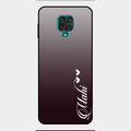 Customize Name Gradient Glass Case Cover Grey For Redmi Note 9 Pro