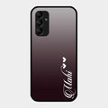 Customize Name Gradient Glass Case Cover Grey For Samsung Galaxy A14 5G