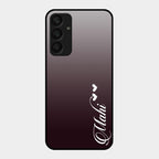 Customize Name Gradient Glass Case Cover Grey For Samsung Galaxy A25 5G