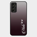 Customize Name Gradient Glass Case Cover Grey For Samsung Galaxy A34 5G