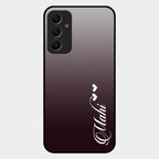 Customize Name Gradient Glass Case Cover Grey For Samsung Galaxy A34 5G