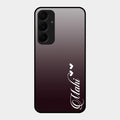 Customize Name Gradient Glass Case Cover Grey For Samsung Galaxy A35 5G