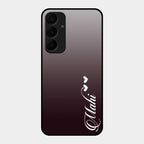 Customize Name Gradient Glass Case Cover Grey For Samsung Galaxy A35 5G