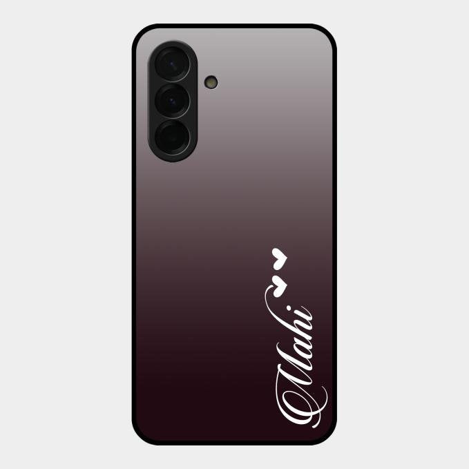 Customize Name Gradient Glass Case Cover Grey For Samsung Galaxy A36 5G